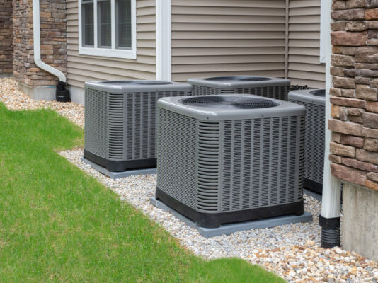 air conditioning units installed outside a lake charles home