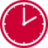 red clock icon that reads 2 pm