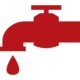 red leak detection icon dripping faucet
